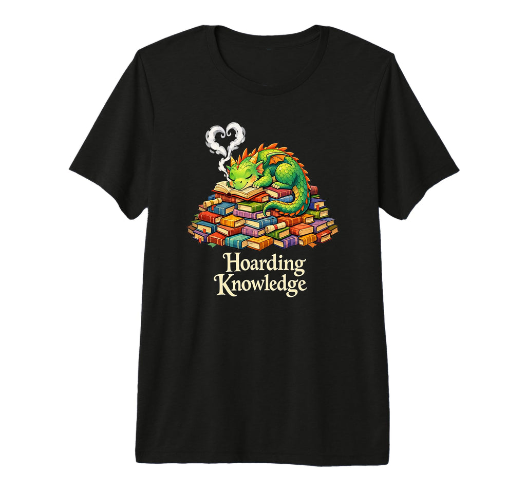 Books Hoarding Knowledge Dragon T-Shirt - Custom Art Print for Adults - T-Shirt, Sweatshirt, Hoodie