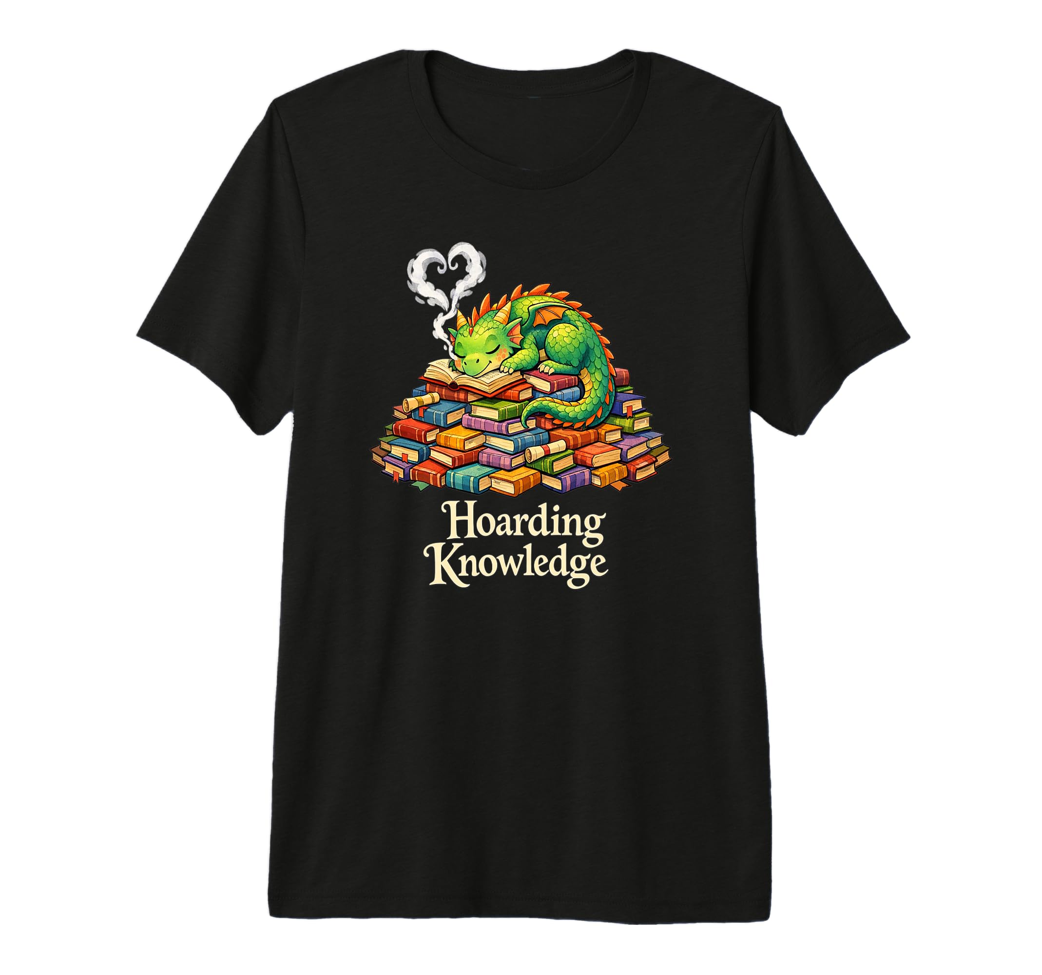Books Hoarding Knowledge Dragon T-Shirt - Custom Art Print for Adults - T-Shirt, Sweatshirt, Hoodie