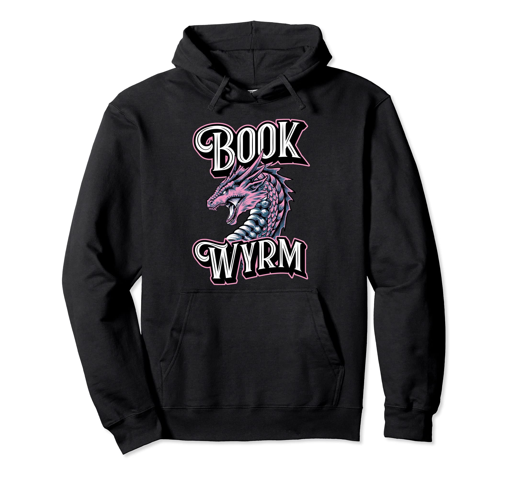 Book Wyrm Book Worm Dragon Fantasy Hoodie - Casual Everyday Wear Men Women - T-Shirt, Sweatshirt, Hoodie