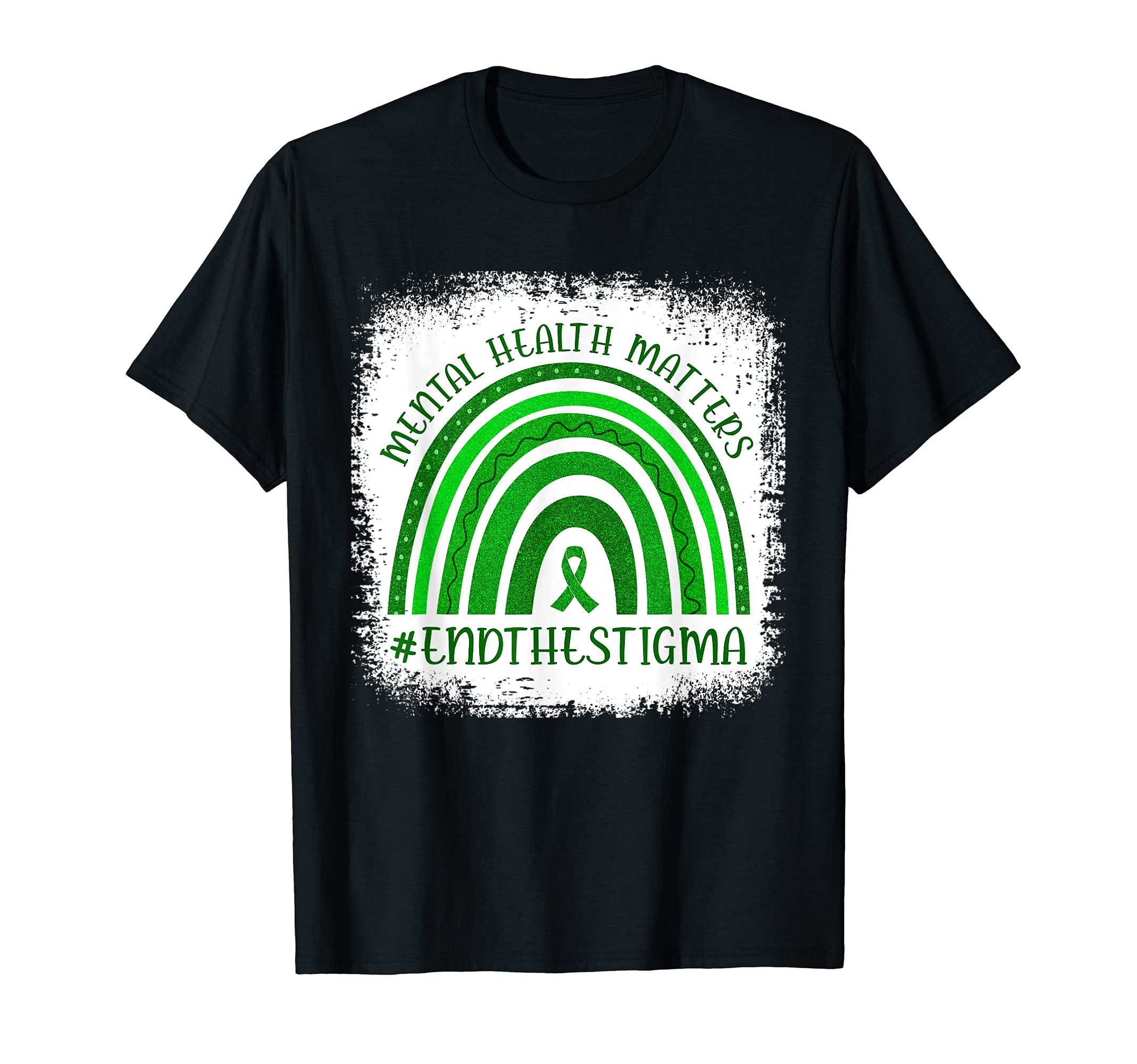 Green Rainbow Mental Health Matters T-Shirt - Minimalist Print Men Women - T-Shirt, Sweatshirt, Hoodie