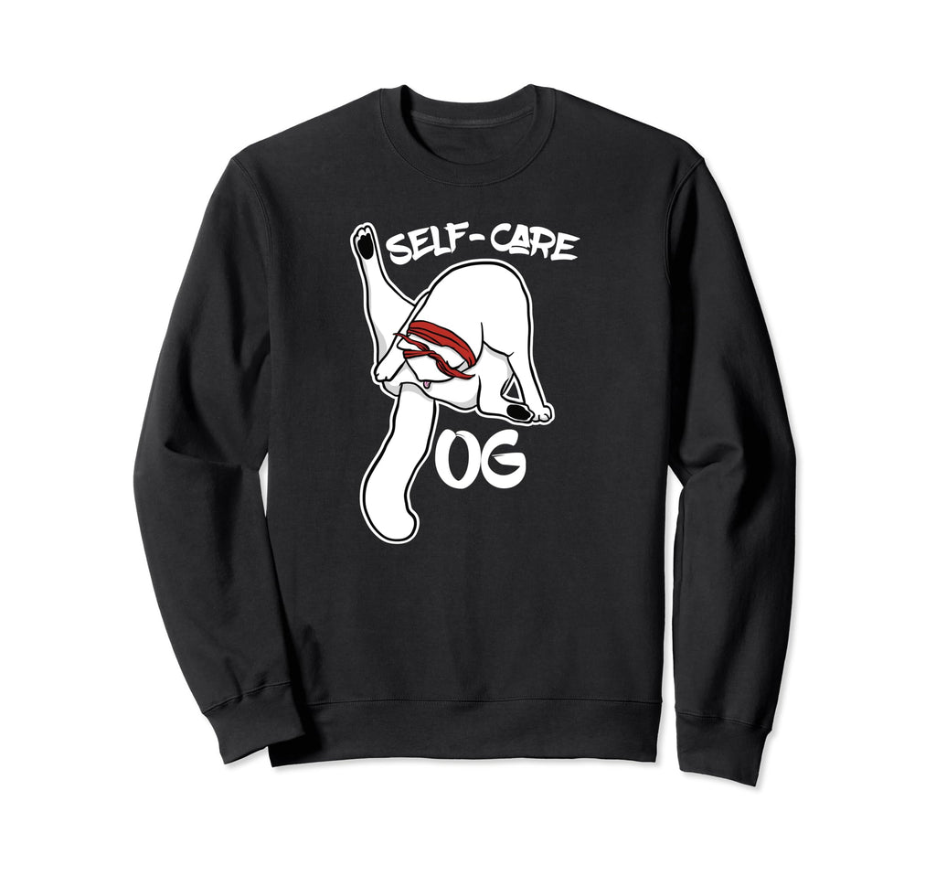 Self Care Og Funny Cat Licking Sweatshirt - Fun Novelty Design Unisex - T-Shirt, Sweatshirt, Hoodie