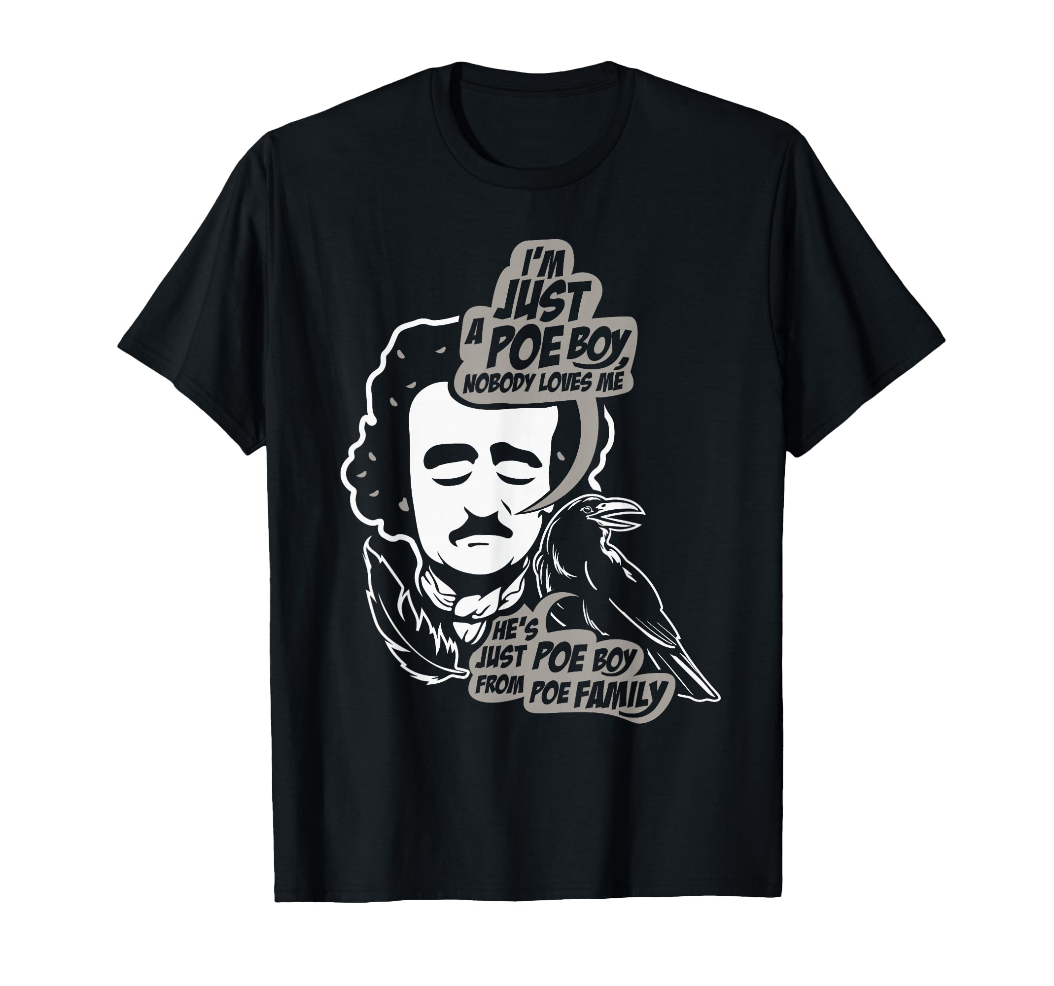 Edgar Allan Poe Raven Gothic T-Shirt - Fun Novelty Design for Adults - T-Shirt, Sweatshirt, Hoodie