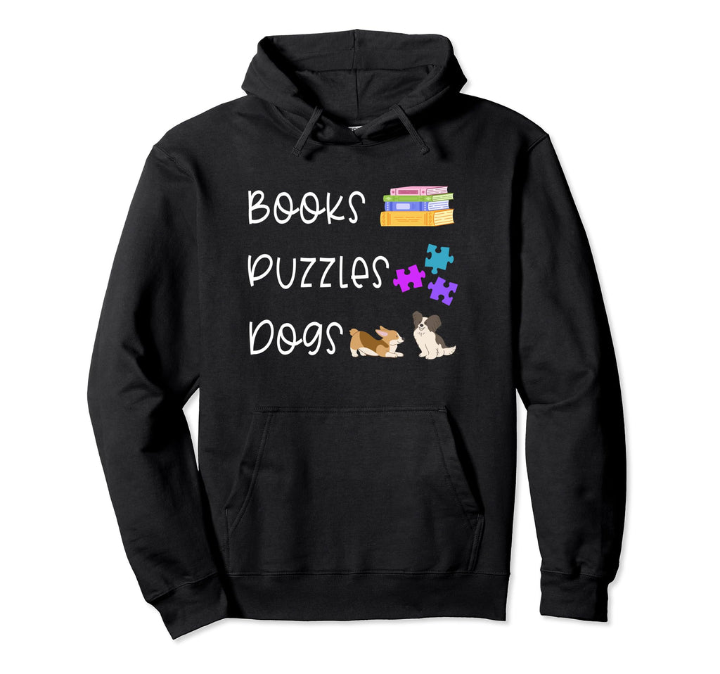 Books Puzzles Dogs Funny Bookish Hoodie - Fun Novelty Design Unisex - T-Shirt, Sweatshirt, Hoodie