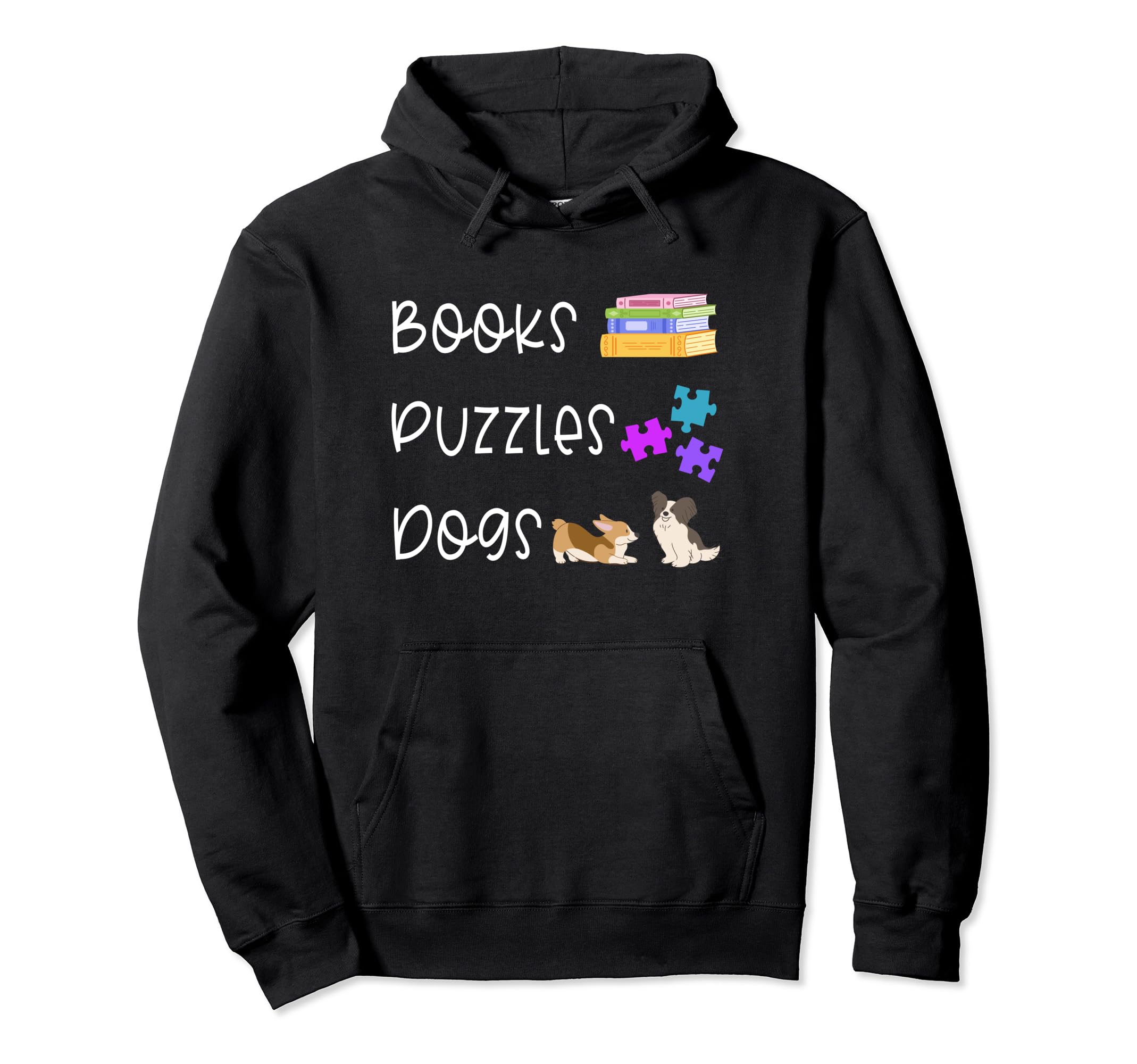 Books Puzzles Dogs Funny Bookish Hoodie - Fun Novelty Design Unisex - T-Shirt, Sweatshirt, Hoodie