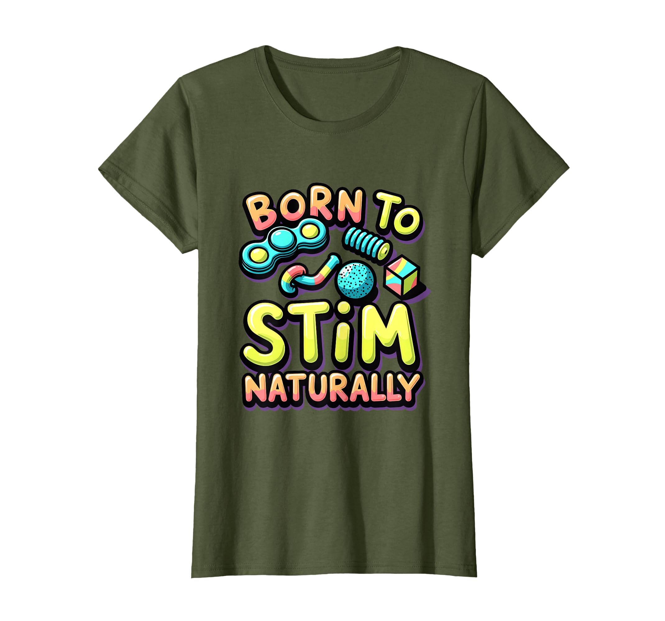 Born To Stim Naturally Neurodivergent T-Shirt - Trendy Graphic Men Women - T-Shirt, Sweatshirt, Hoodie