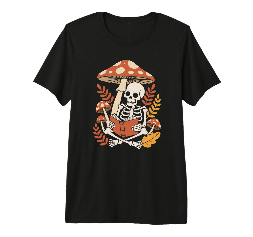 Fairycore Bookish Skeleton Reading T-Shirt - Fun Novelty Design for Adults - T-Shirt, Sweatshirt, Hoodie