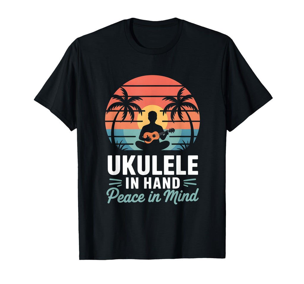 Ukulele Hand Peace Mind Beach Meditation T-Shirt - Unique Graphic Unisex - T-Shirt, Sweatshirt, Hoodie