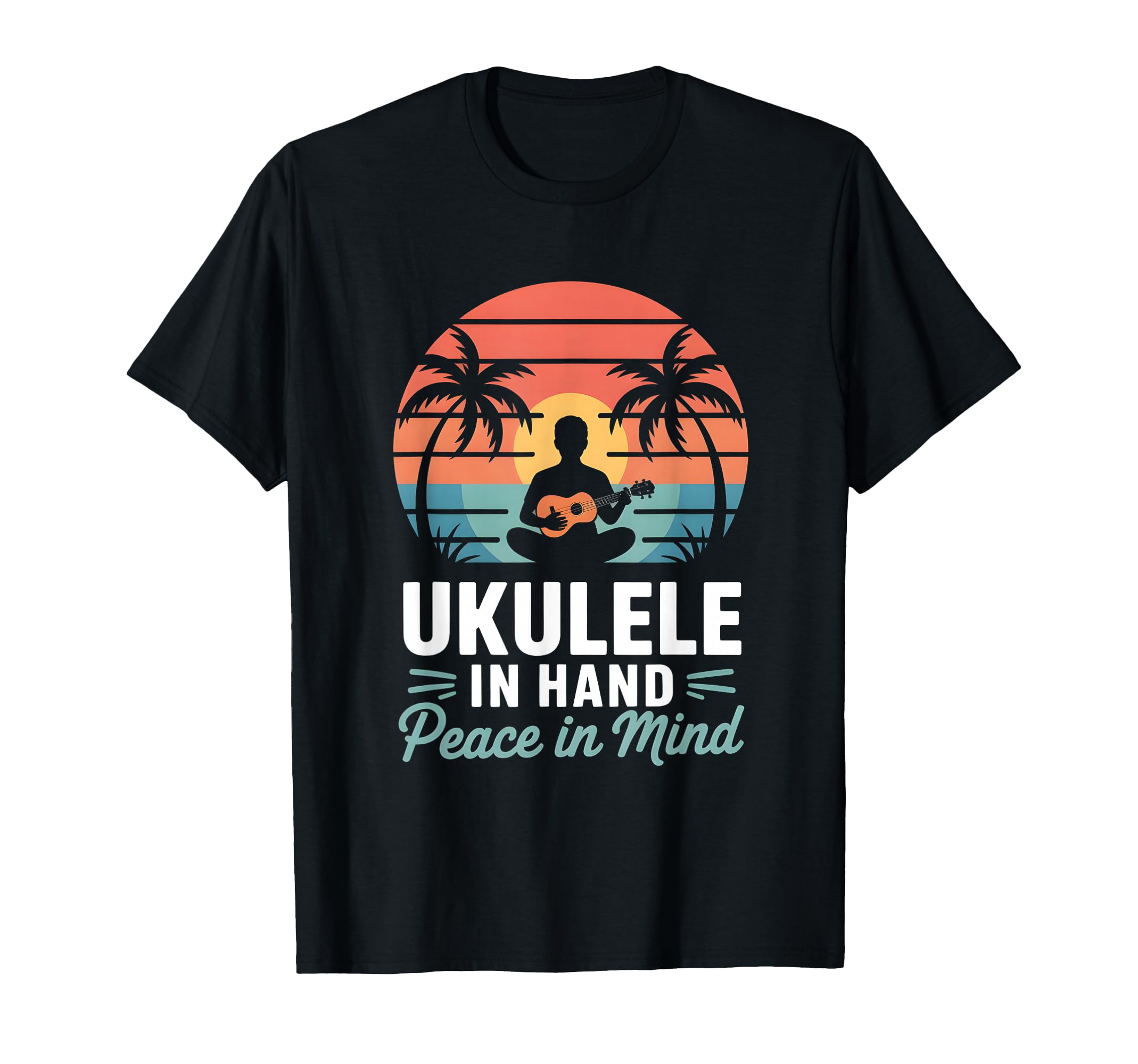Ukulele Hand Peace Mind Beach Meditation T-Shirt - Unique Graphic Unisex - T-Shirt, Sweatshirt, Hoodie