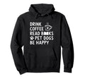 Coffee Dogs Books Lover Funny Book Hoodie - Unique Graphic for Adults - T-Shirt, Sweatshirt, Hoodie