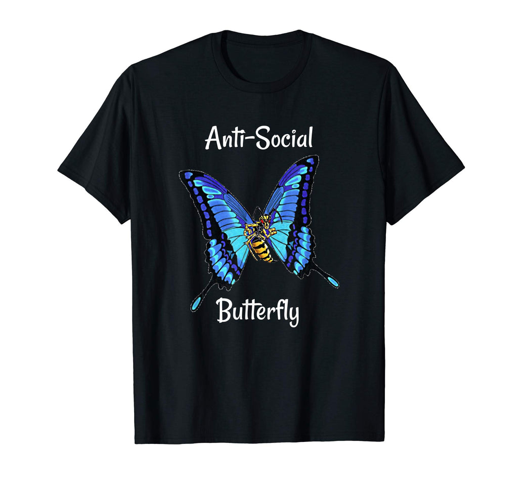 Anti Social Butterfly T-Shirt - Custom Art Print for Adults - T-Shirt, Sweatshirt, Hoodie