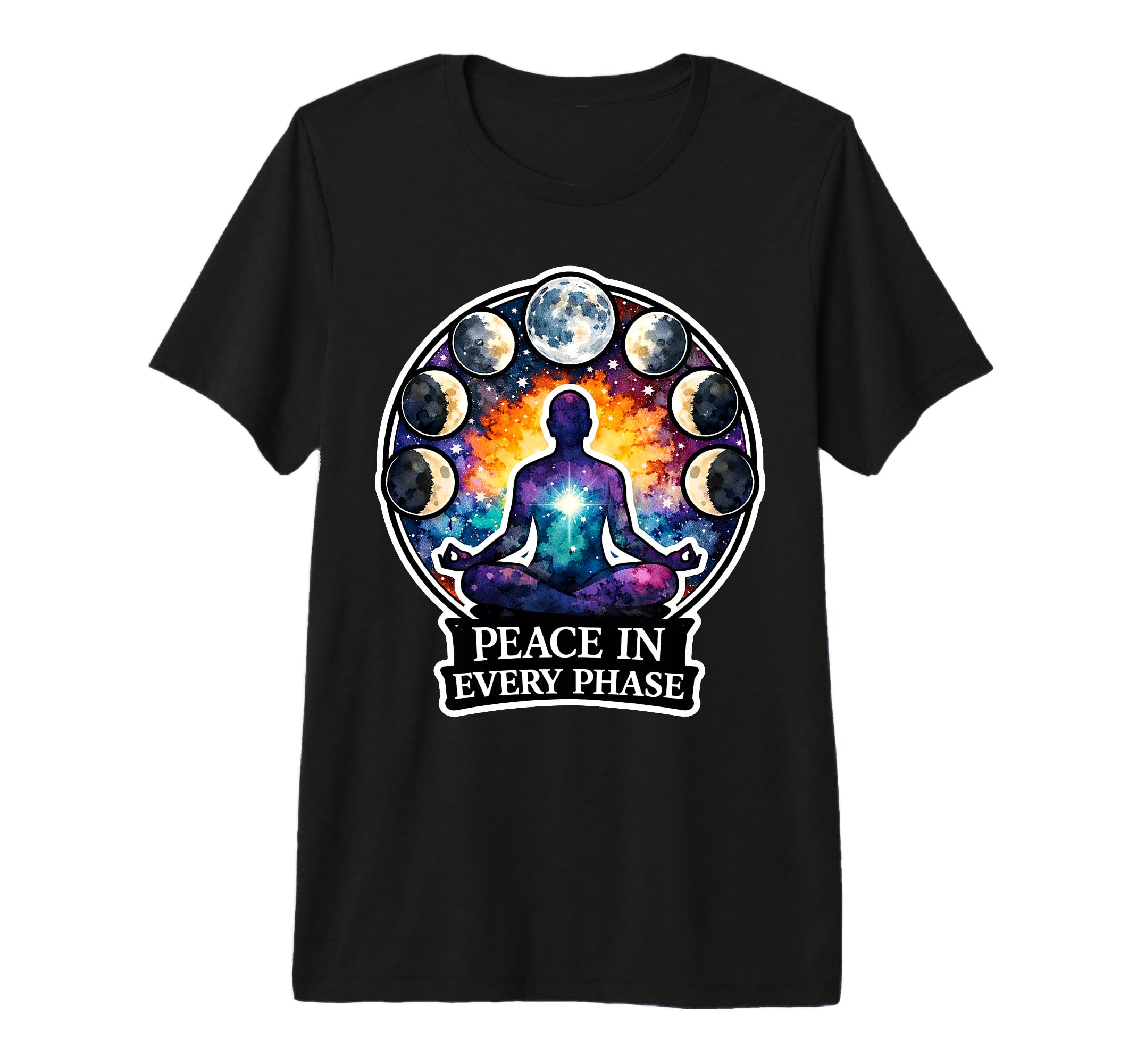 Moon Meditation Lunar Mindfulness T-Shirt - Graphic Print Men Women - T-Shirt, Sweatshirt, Hoodie