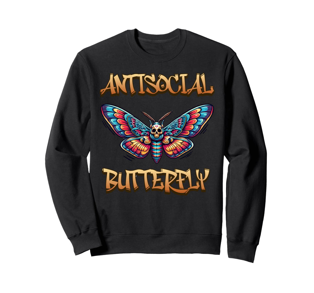 Antisocial Butterfly Sweatshirt - Novelty Apparel for Adults - T-Shirt, Sweatshirt, Hoodie