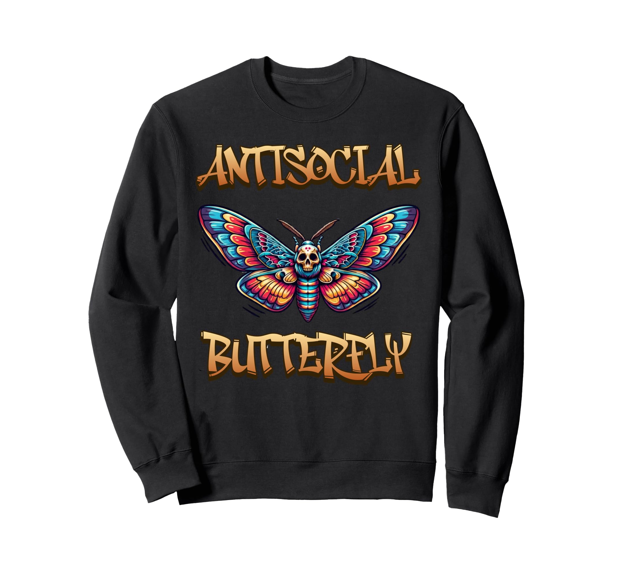 Antisocial Butterfly Sweatshirt - Novelty Apparel for Adults - T-Shirt, Sweatshirt, Hoodie