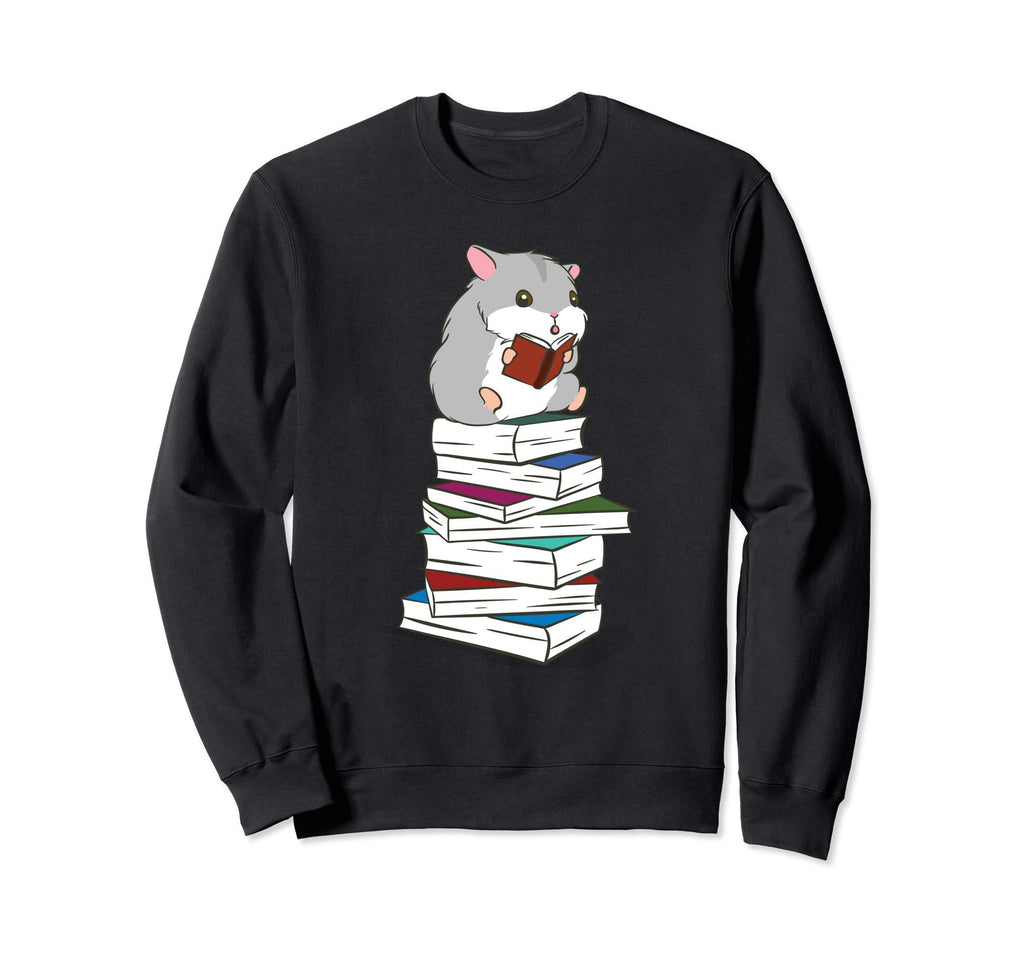 Reading And Hamster Funny Book Sweatshirt - Trendy Graphic Men Women - T-Shirt, Sweatshirt, Hoodie