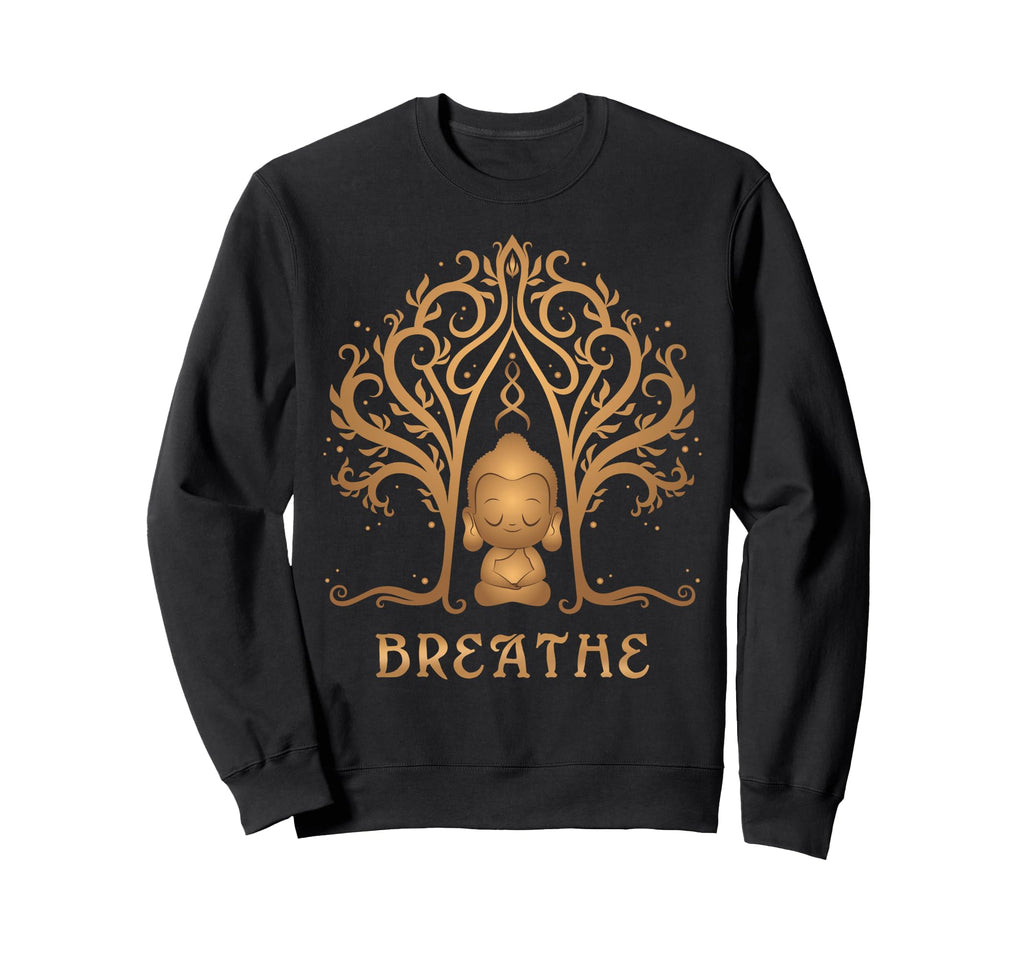 Yoga Buddha Mandala Breathe Sweatshirt - Graphic Print Men Women - T-Shirt, Sweatshirt, Hoodie
