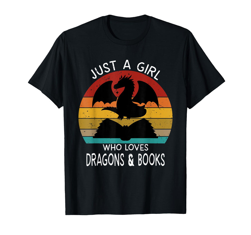 Just Who Loves Dragons And Books T-Shirt - Minimalist Print for Adults - T-Shirt, Sweatshirt, Hoodie