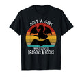 Just Who Loves Dragons And Books T-Shirt - Minimalist Print for Adults - T-Shirt, Sweatshirt, Hoodie