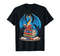Dragon Reading Book Bookworm Lover T-Shirt - Minimalist Print Unisex - T-Shirt, Sweatshirt, Hoodie