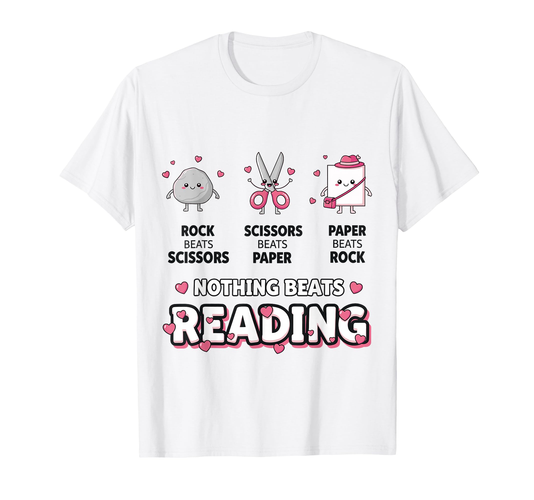Nothing Beats Reading Rock Paper T-Shirt - Fun Novelty Design Men Women - T-Shirt, Sweatshirt, Hoodie