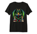 Books Dragon Reading Book Tri Blend T-Shirt - Custom Art Print for Adults - T-Shirt, Sweatshirt, Hoodie