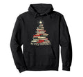 Merry Bookmas Book Tree Book Love Reader Hoodie - Graphic Print Unisex - T-Shirt, Sweatshirt, Hoodie