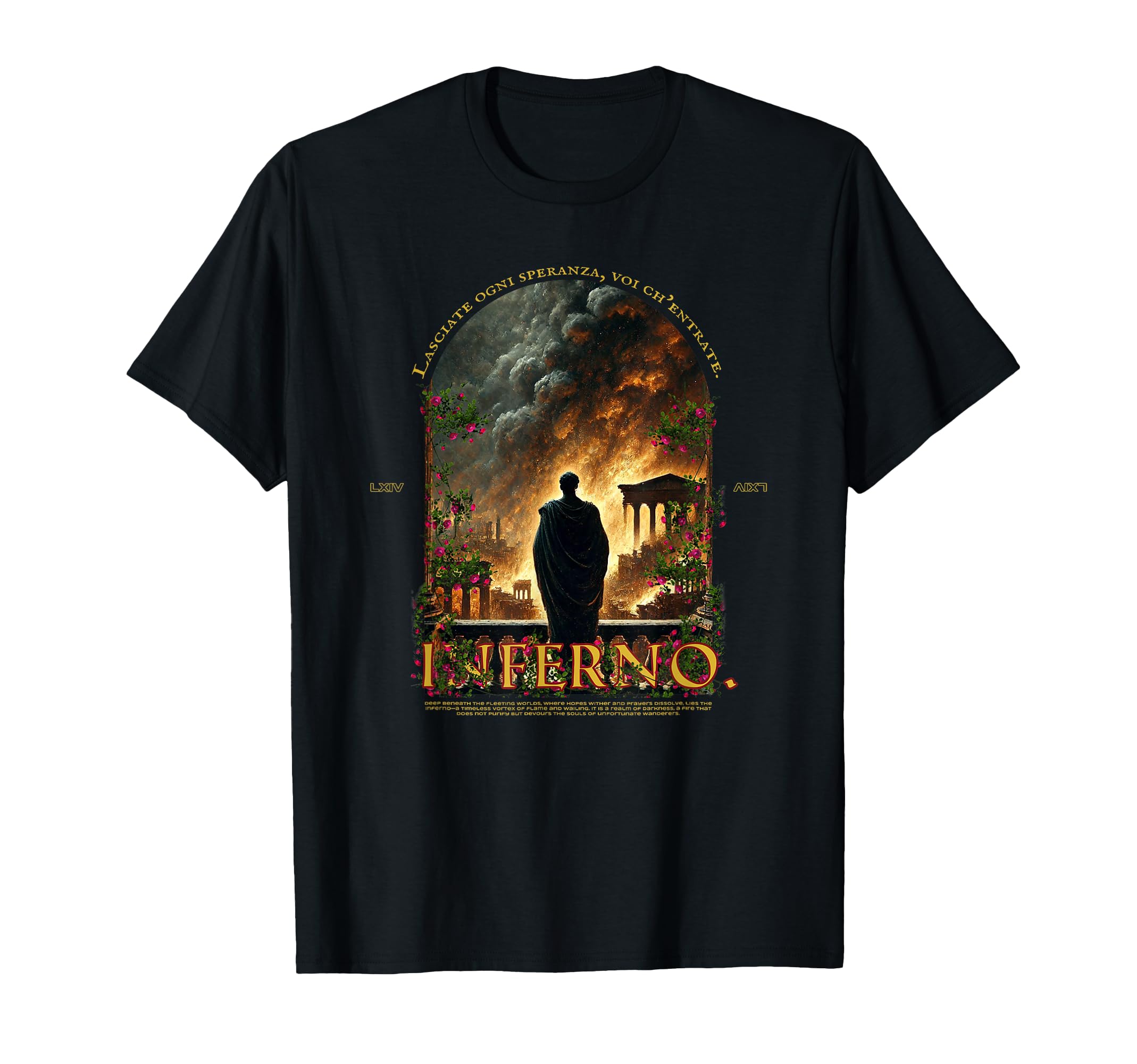 Inferno Dante Inspired Dark Classical T-Shirt - Fun Novelty Design Unisex - T-Shirt, Sweatshirt, Hoodie
