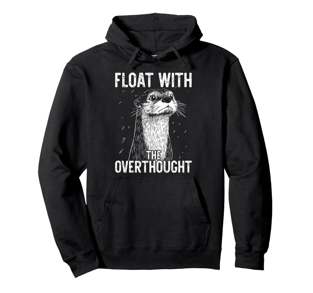 Thoughtful Otter Overthinkers Rest Hoodie - Minimalist Print for Adults - T-Shirt, Sweatshirt, Hoodie