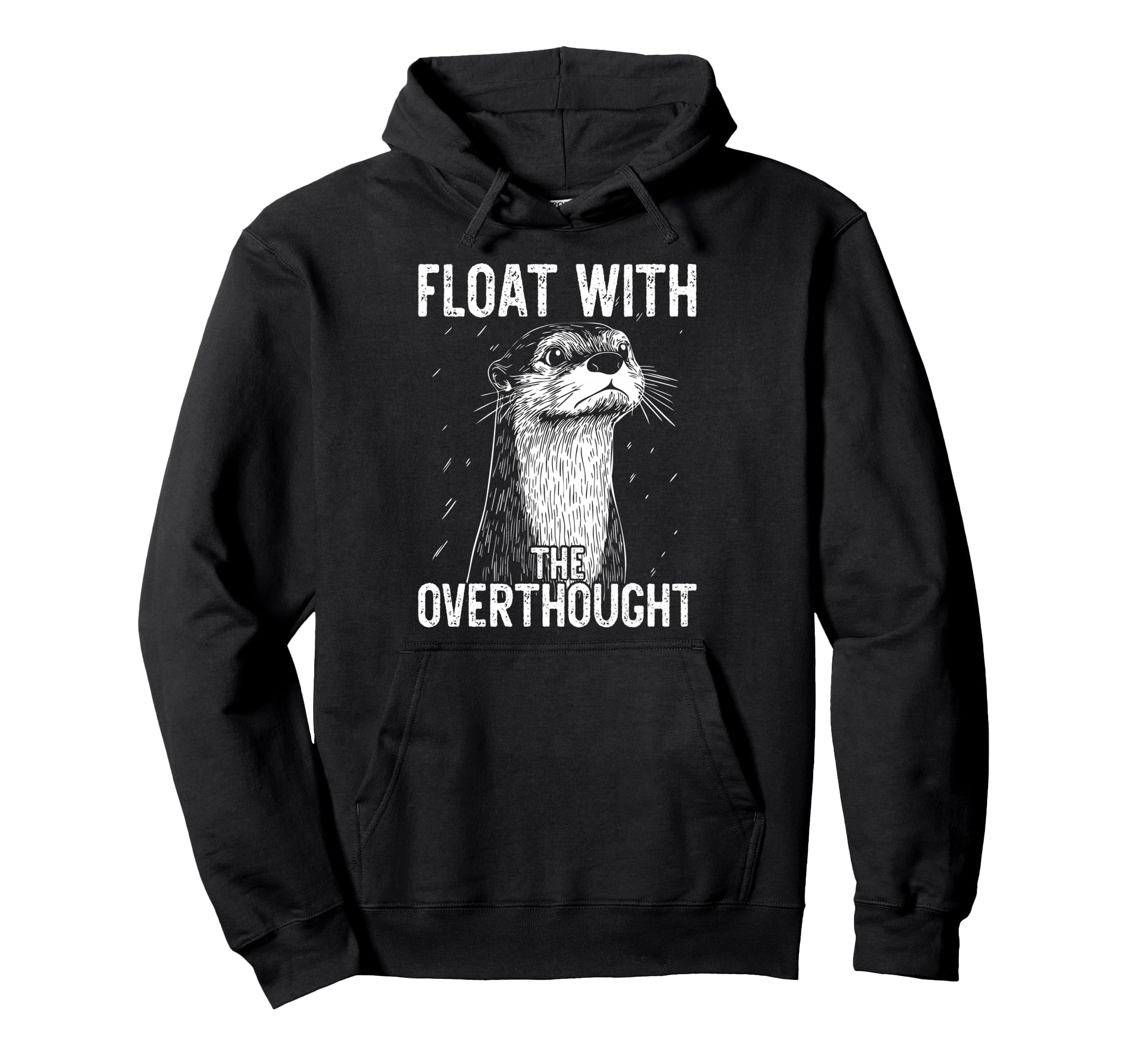 Thoughtful Otter Overthinkers Rest Hoodie - Minimalist Print for Adults - T-Shirt, Sweatshirt, Hoodie