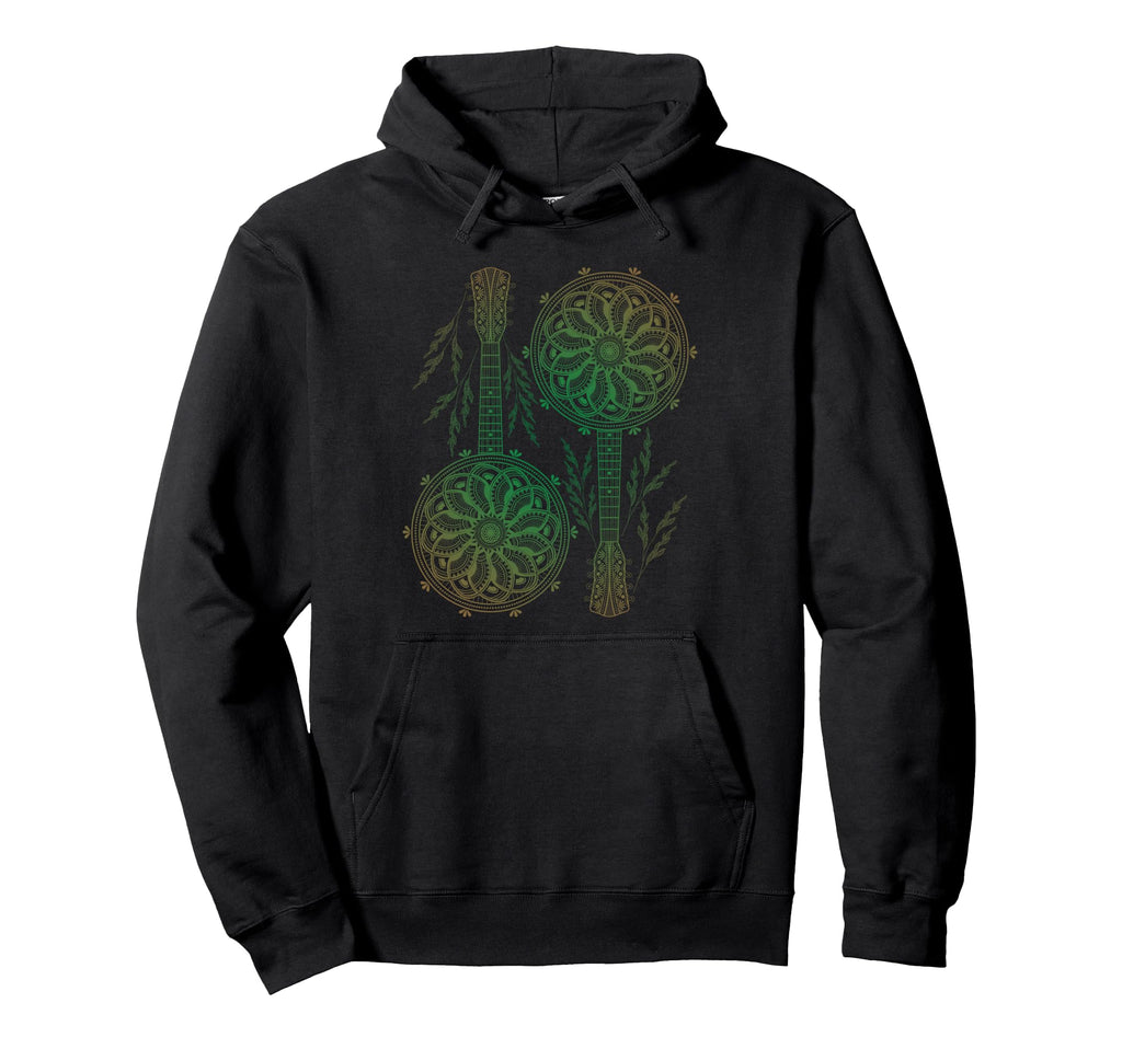 Banjo Circle Mandala Art Mindfulness Nature Hoodie - Unique Graphic Unisex - T-Shirt, Sweatshirt, Hoodie