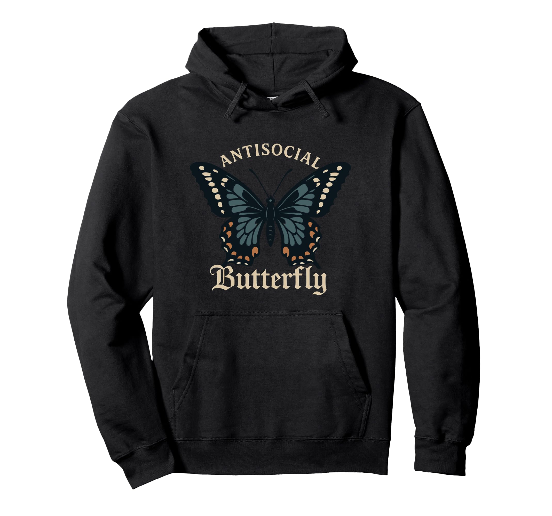 Antisocial Butterfly Fairycore Introvert Hoodie - Unique Graphic Unisex - T-Shirt, Sweatshirt, Hoodie