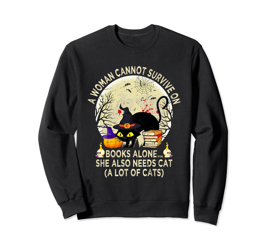 Cannot Survive Books Alone She Also Sweatshirt - Trendy Graphic for Adults - T-Shirt, Sweatshirt, Hoodie