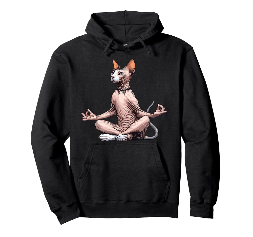 Meditation Sphynx Yoga Pose Relaxing Hoodie - Trendy Graphic Men Women - T-Shirt, Sweatshirt, Hoodie