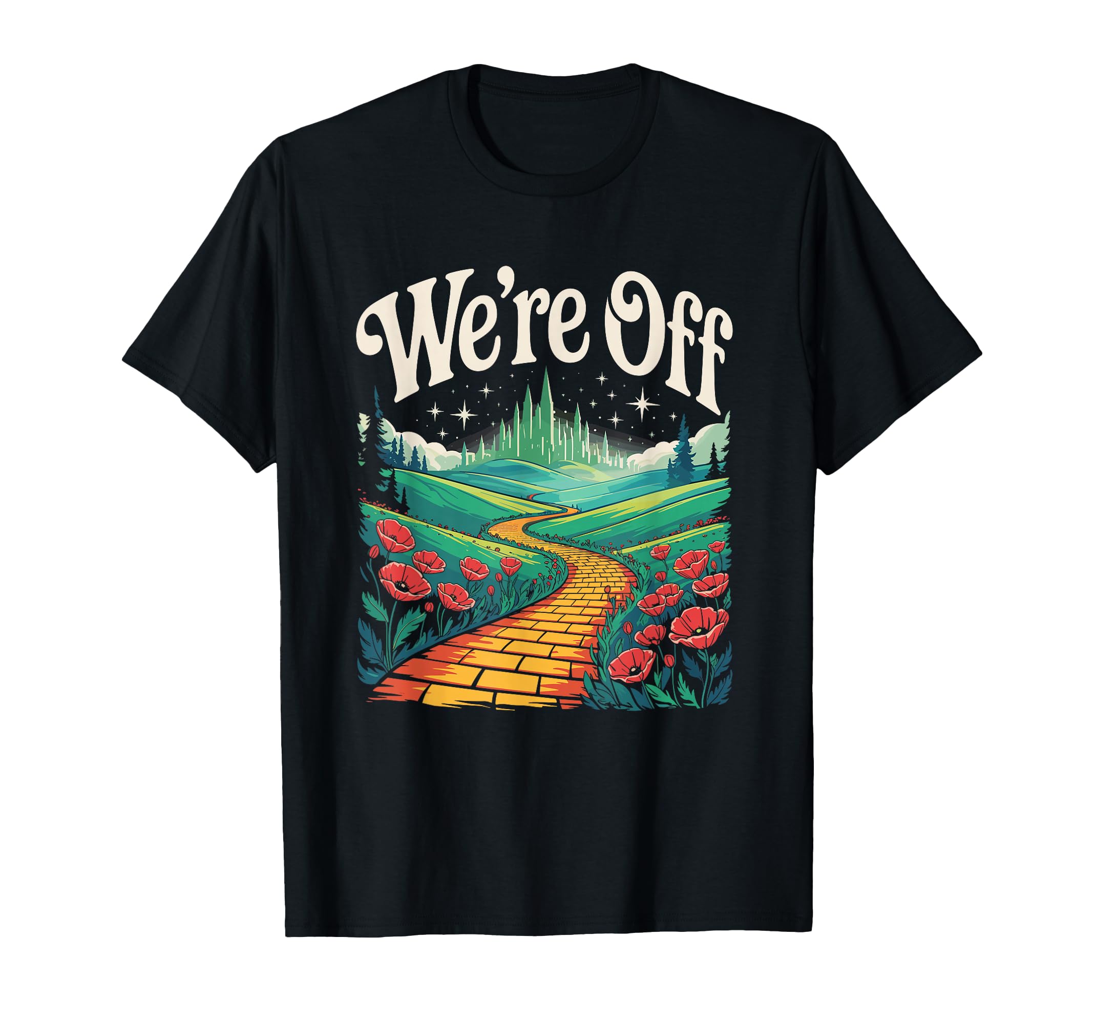 Were Off Funny Yellow Path Brick T-Shirt - Minimalist Print for Adults - T-Shirt, Sweatshirt, Hoodie