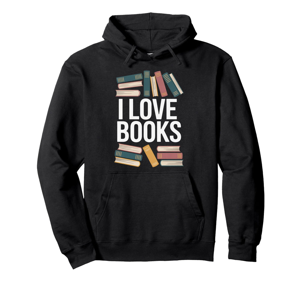 I Love Books Enthusiast Reading Passion Hoodie - Trendy Graphic for Adults - T-Shirt, Sweatshirt, Hoodie