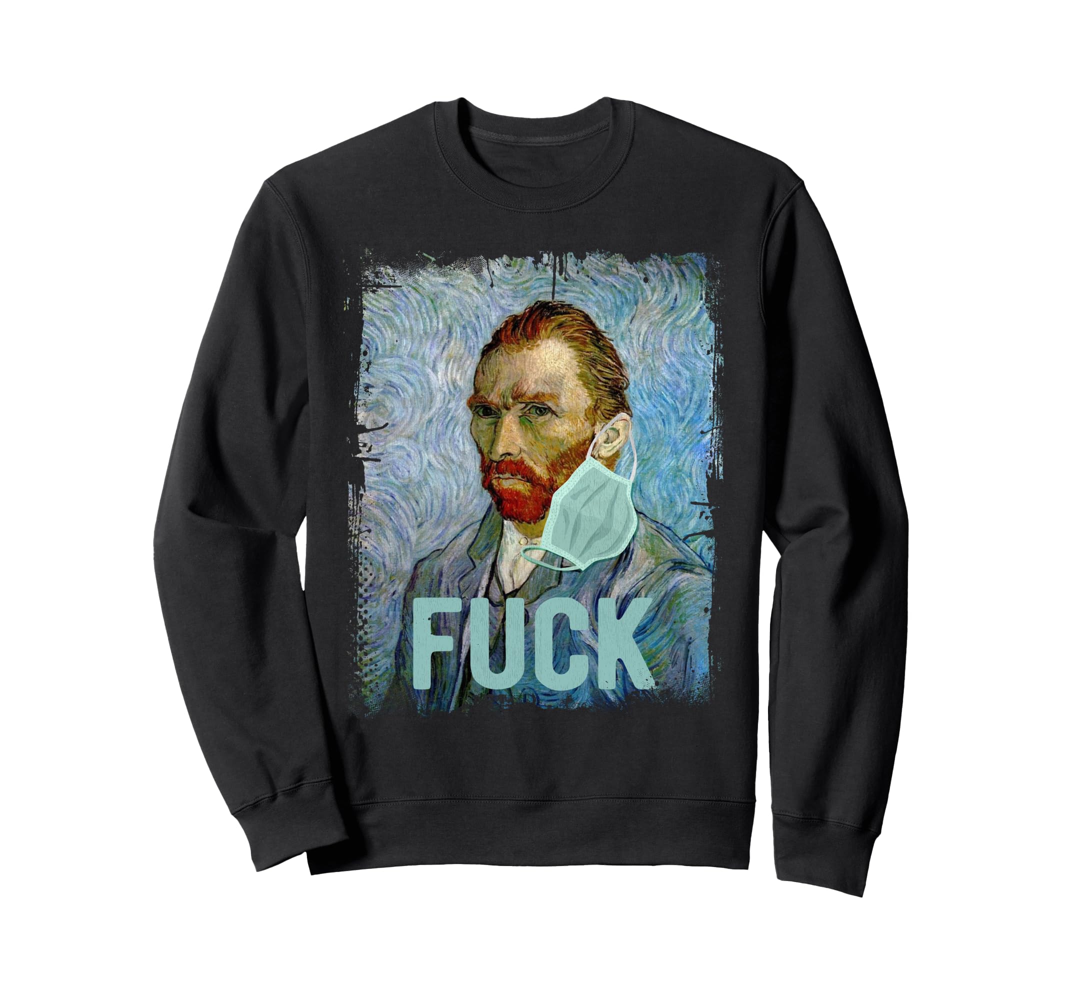 Van Gogh Self Portrait Mask Sweatshirt - Casual Everyday Wear Men Women - T-Shirt, Sweatshirt, Hoodie