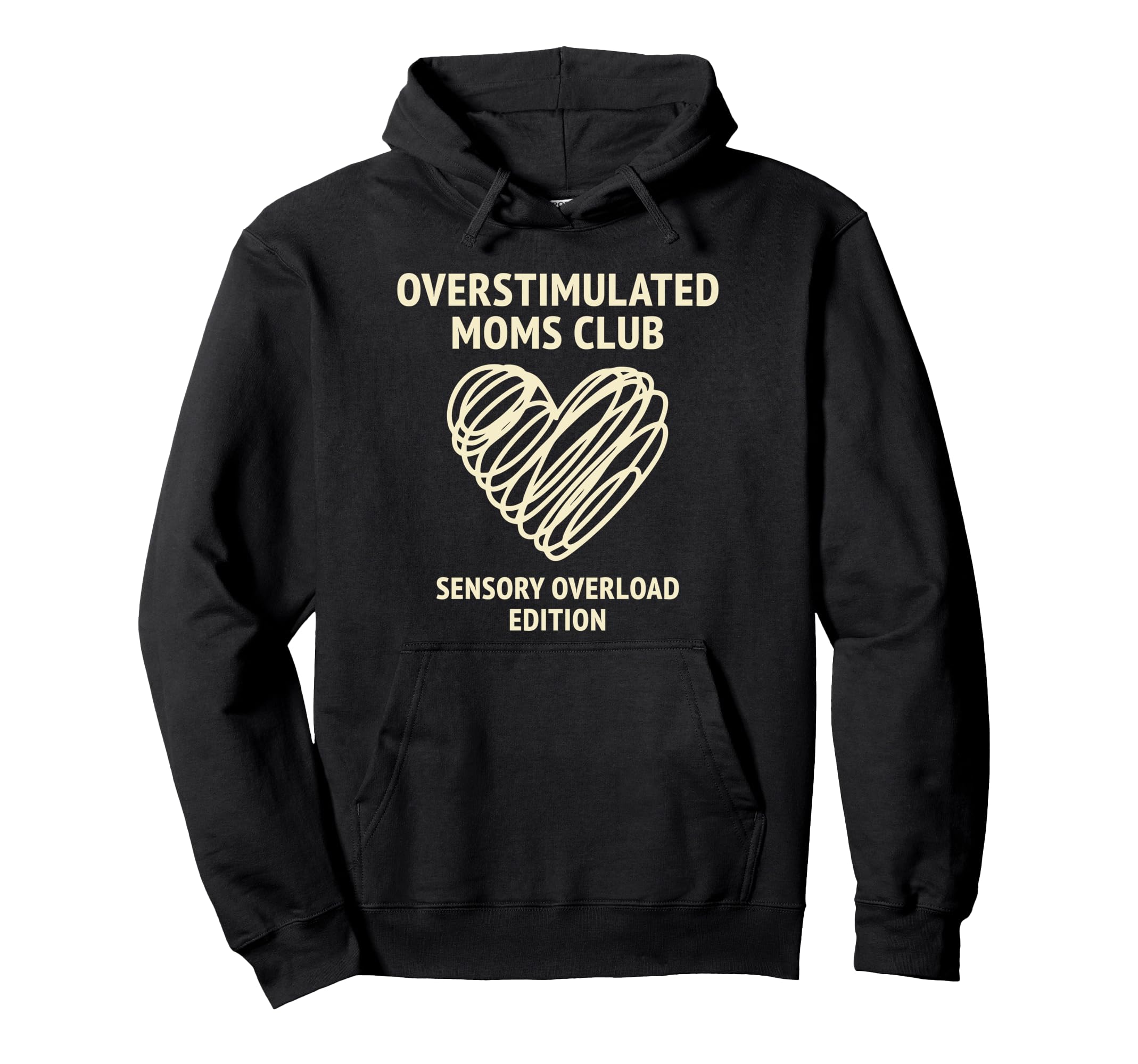 Overstimulated Moms Club Sensory Hoodie - Minimalist Print Men Women - T-Shirt, Sweatshirt, Hoodie