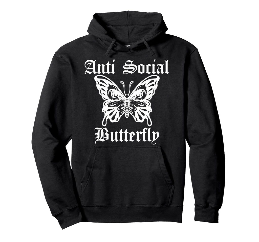 Antisocial Butterfly Introvert Hoodie - Trendy Graphic for Adults - T-Shirt, Sweatshirt, Hoodie