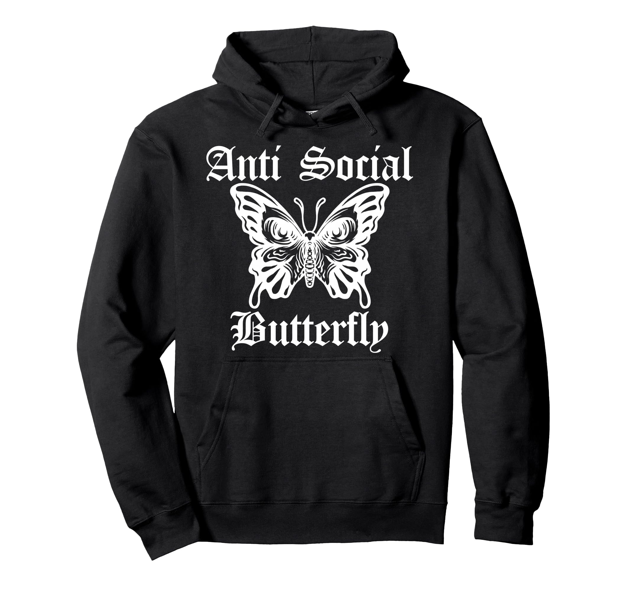 Antisocial Butterfly Introvert Hoodie - Trendy Graphic for Adults - T-Shirt, Sweatshirt, Hoodie