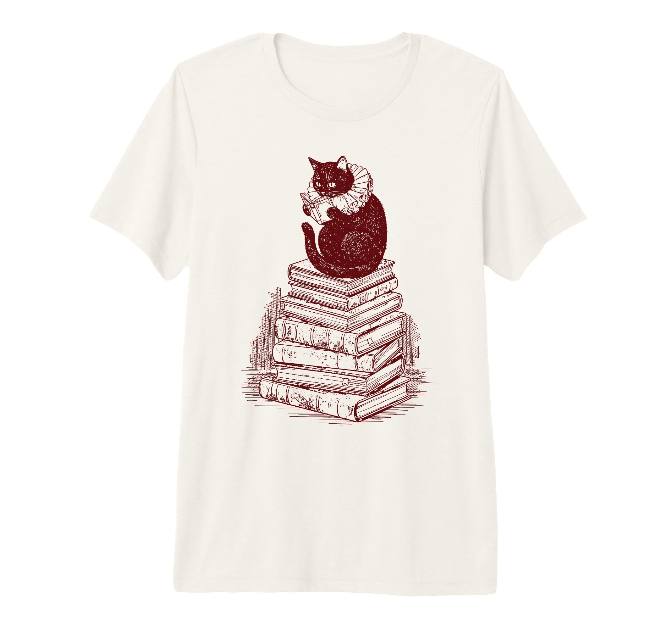Literary Cat Books Reading World T-Shirt - Aesthetic Graphic Men Women - T-Shirt, Sweatshirt, Hoodie