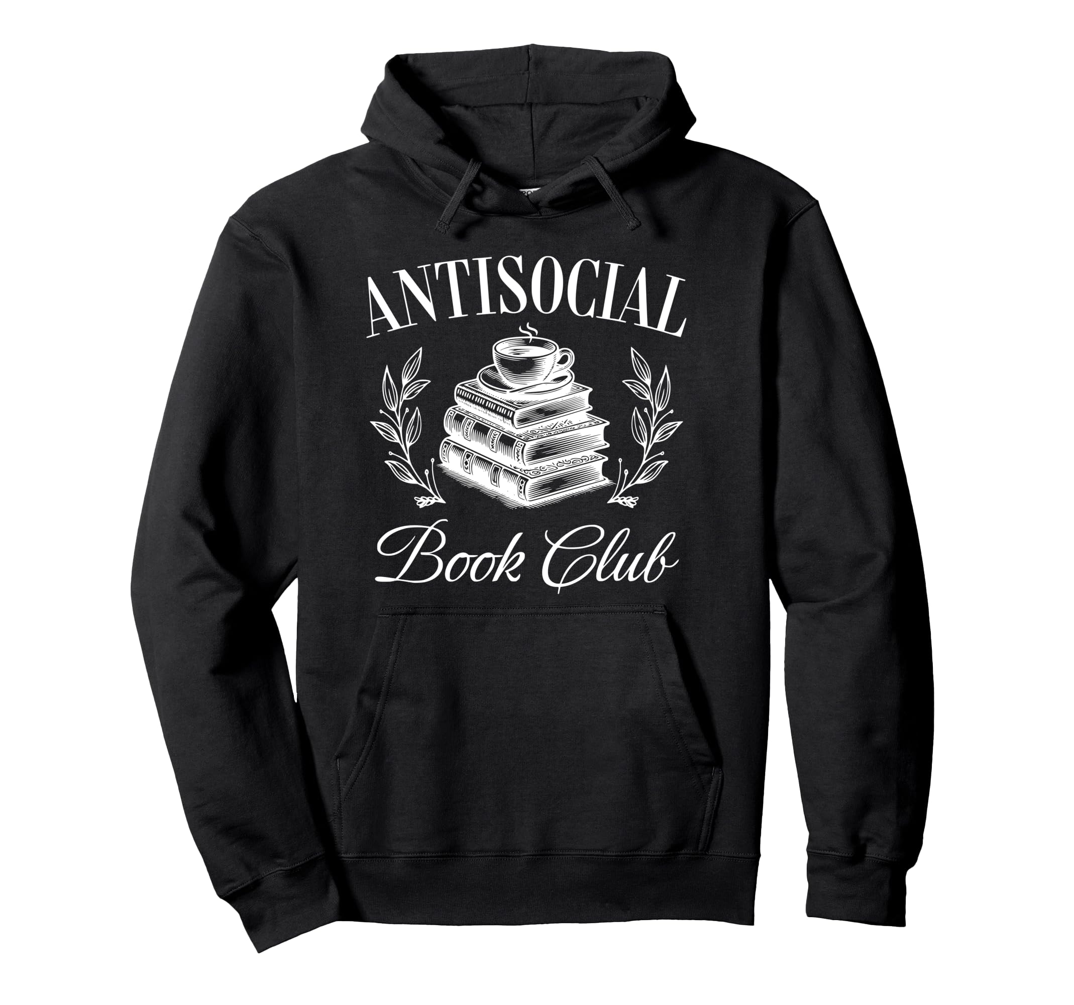 Antisocial Book Club Reading Bookworm Hoodie - Minimalist Print Men Women - T-Shirt, Sweatshirt, Hoodie