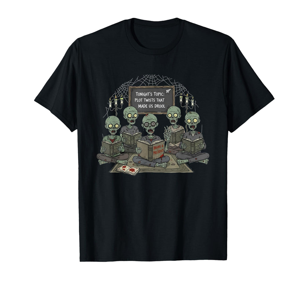 Zombie Book Club Halloween Zombies Reading T-Shirt - Trendy Graphic Unisex - T-Shirt, Sweatshirt, Hoodie