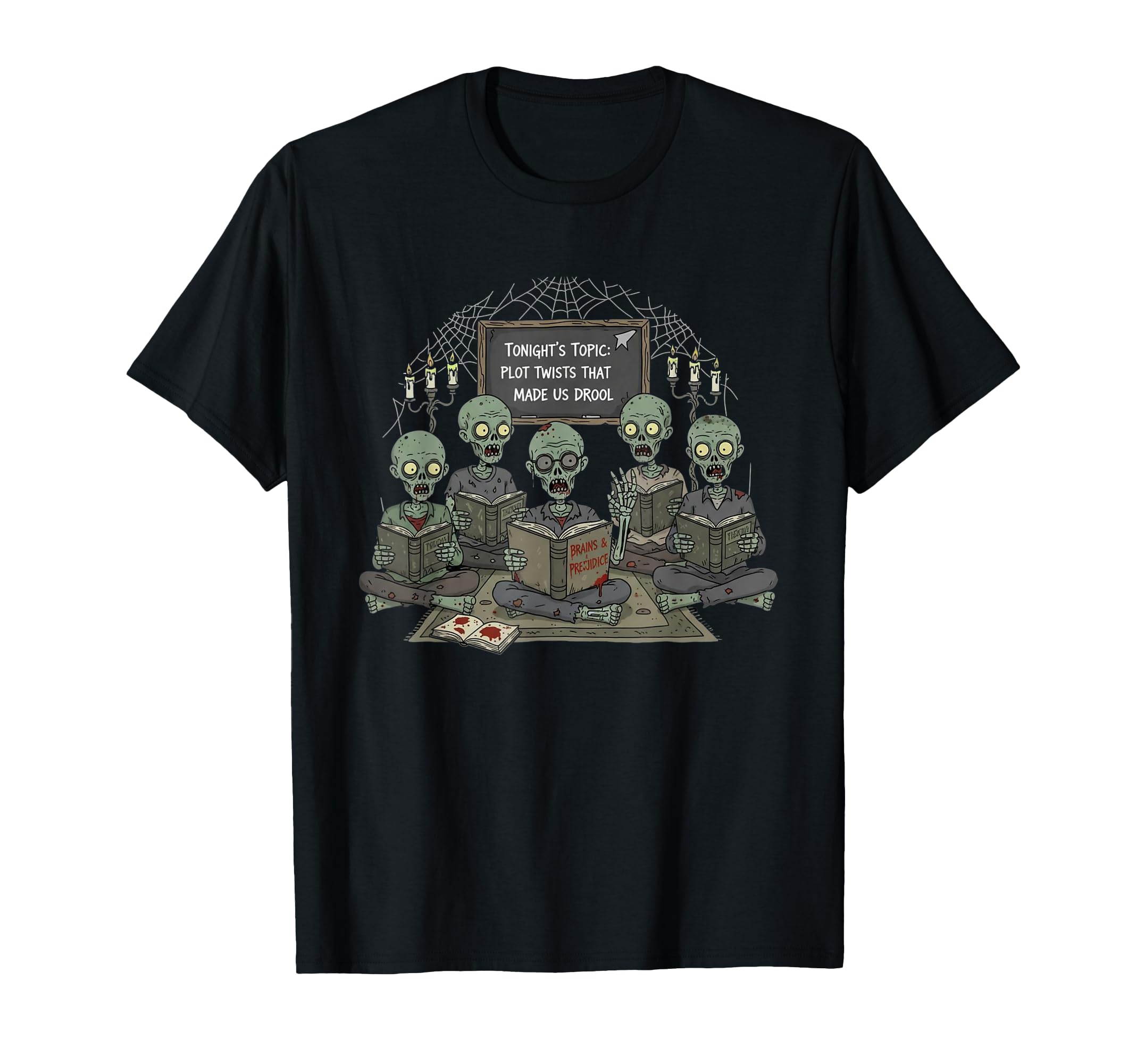 Zombie Book Club Halloween Zombies Reading T-Shirt - Trendy Graphic Unisex - T-Shirt, Sweatshirt, Hoodie
