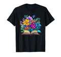 Floral Book Lover Open Book T-Shirt - Fun Novelty Design for Adults - T-Shirt, Sweatshirt, Hoodie
