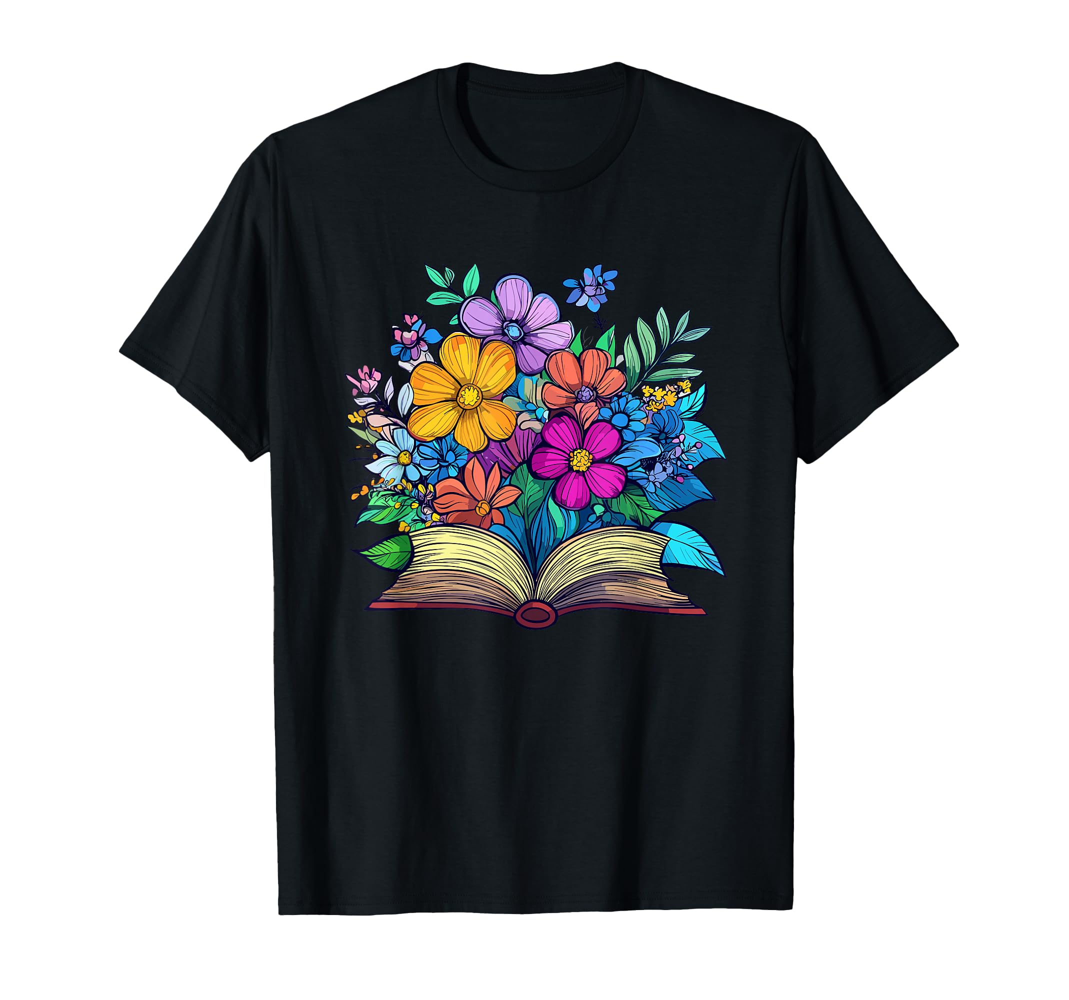 Floral Book Lover Open Book T-Shirt - Fun Novelty Design for Adults - T-Shirt, Sweatshirt, Hoodie