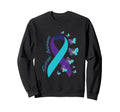 Ribbon Butterfly Suicide Sweatshirt - Minimalist Print for Adults - T-Shirt, Sweatshirt, Hoodie