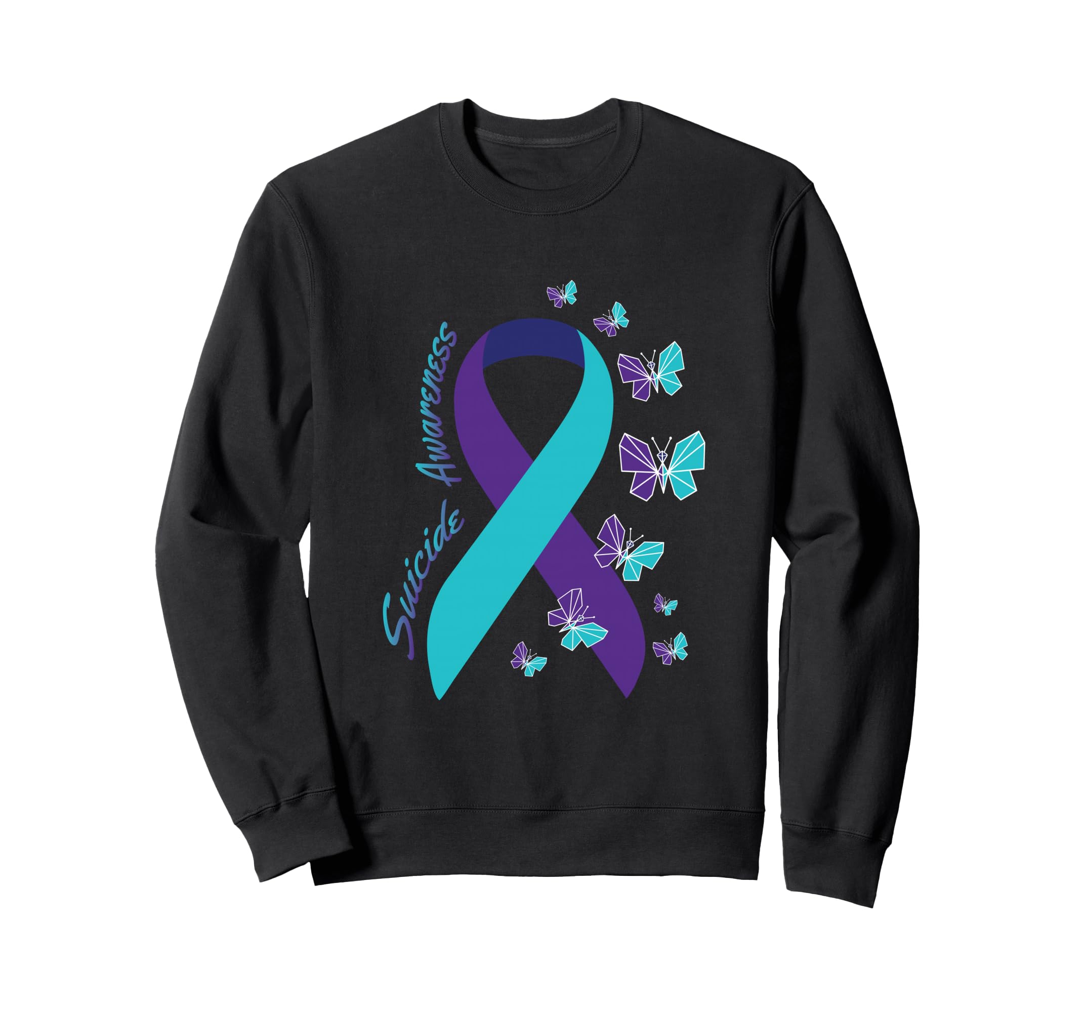 Ribbon Butterfly Suicide Sweatshirt - Minimalist Print for Adults - T-Shirt, Sweatshirt, Hoodie