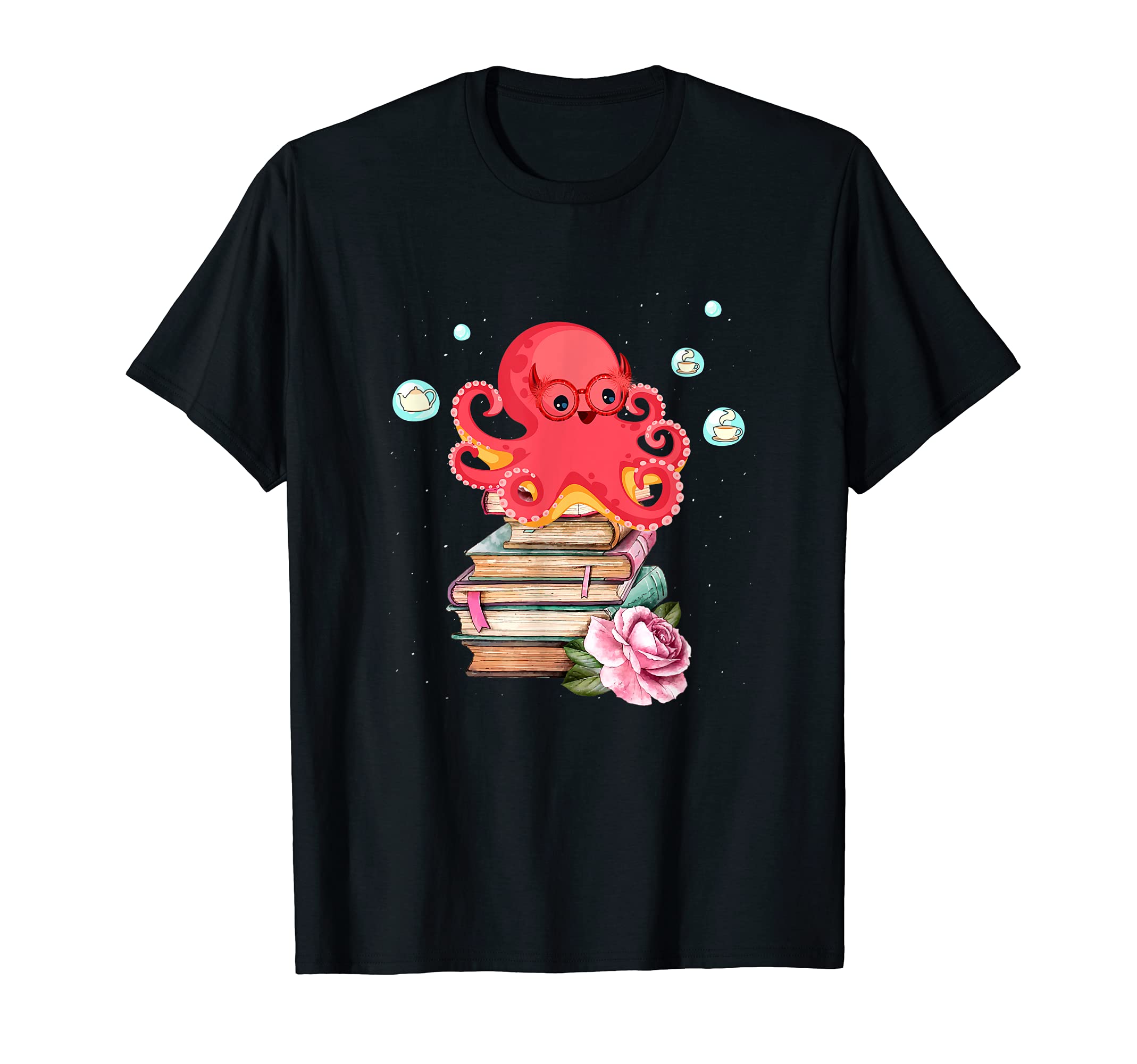 Reading Octopus Tea Coffee And T-Shirt - Casual Everyday Wear for Adults - T-Shirt, Sweatshirt, Hoodie