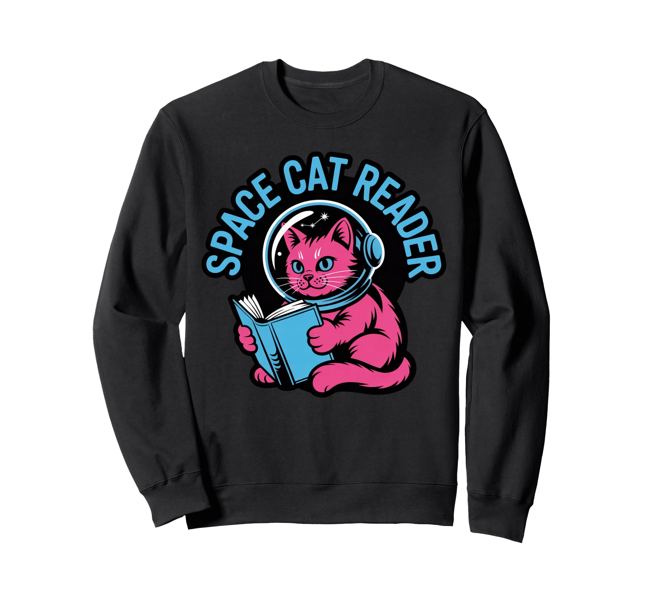 Space Cat Reader Astronaut Kitty Sweatshirt - Unique Graphic for Adults - T-Shirt, Sweatshirt, Hoodie