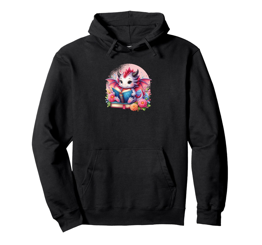 Fantasy Dragon Books Floral Boho Hoodie - Custom Art Print for Adults - T-Shirt, Sweatshirt, Hoodie