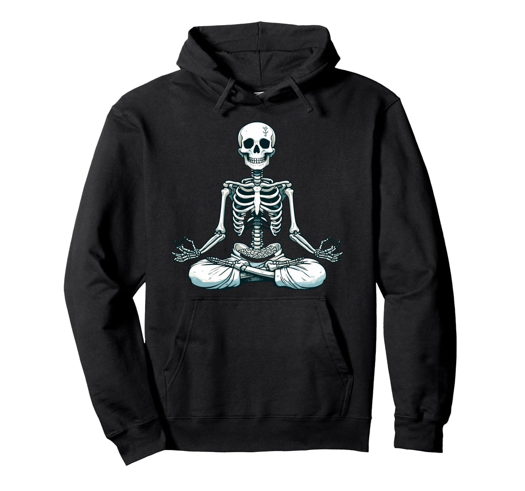 Meditation Skeleton Yoga Pose Hoodie - Aesthetic Graphic for Adults - T-Shirt, Sweatshirt, Hoodie
